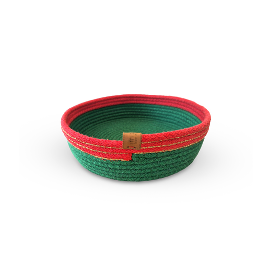 Red Green Cotton Rope Basket