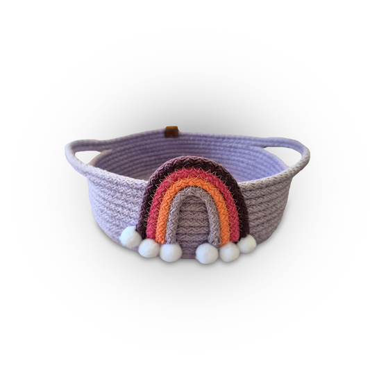 Rainbow Purple Cotton Rope Basket