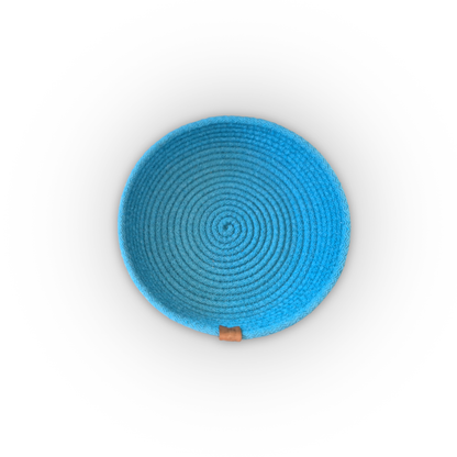 Blue Round Cotton Rope Basket