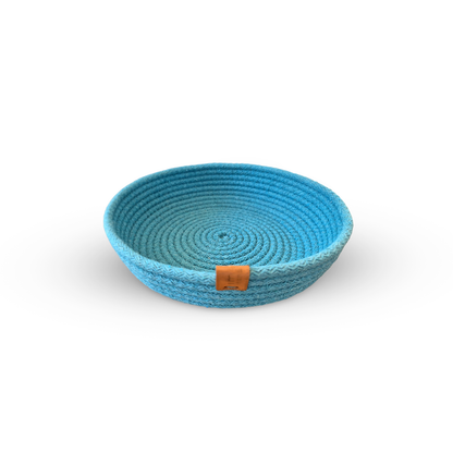 Blue Round Cotton Rope Basket