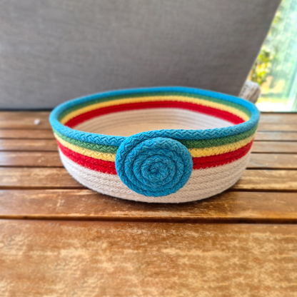 Blue Bow Cotton Rope Basket